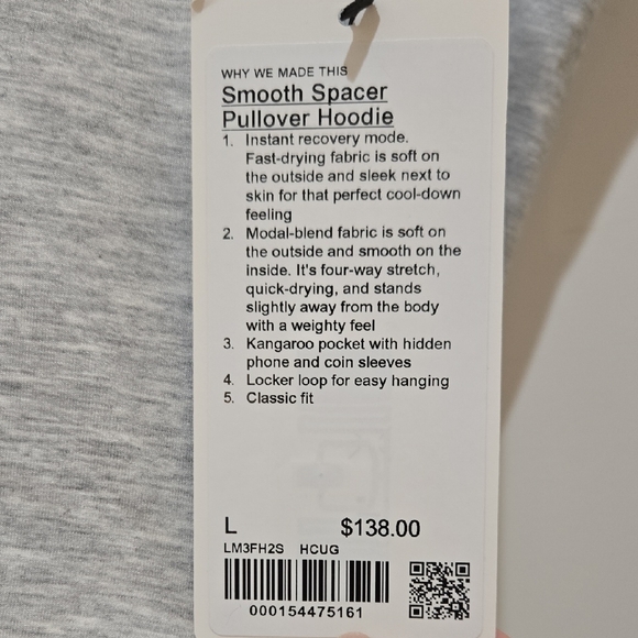 lululemon athletica Light Gray Men's Hoodie - Picture 3 of 3